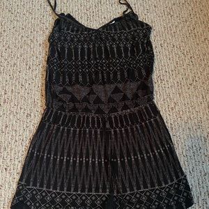 Black patterned romper